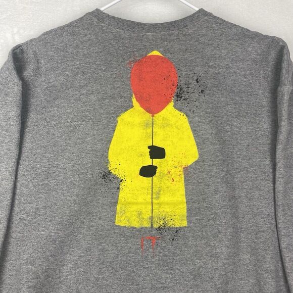 IT Pennywise Horror Movie Graphic Sweater Mens Extra Large Gray Sweatshirt - Picture 4 of 7